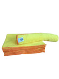 FLANELA MICROFIBRA AMARELA BORDA LARANJA 37X57CM 330GSM HENDA